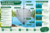 Рыболовная хапуга: устройство и принцип работы снасти